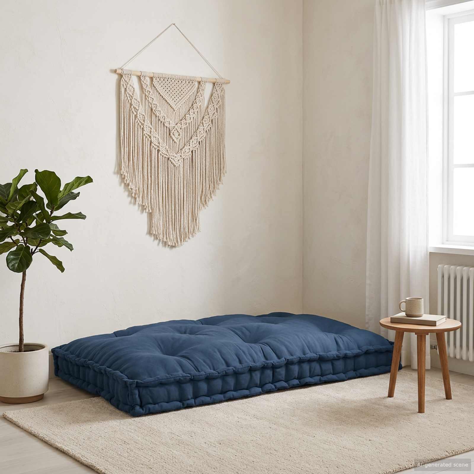 Pallet Sofa Kussen Indigo 120 x 80 x 12 cm Stof
