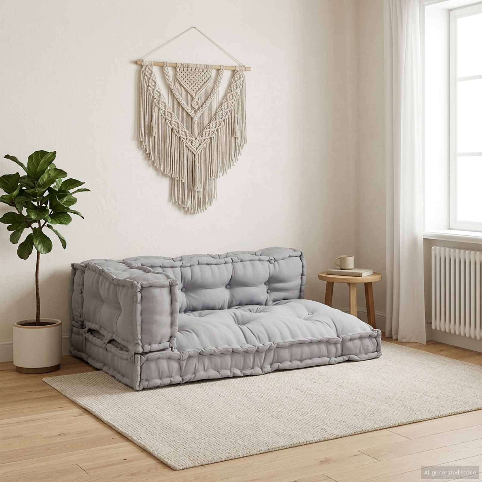 Pallet Sofa Kussen 3 pcs Grijs 120 x 80 x 38 cm Stof