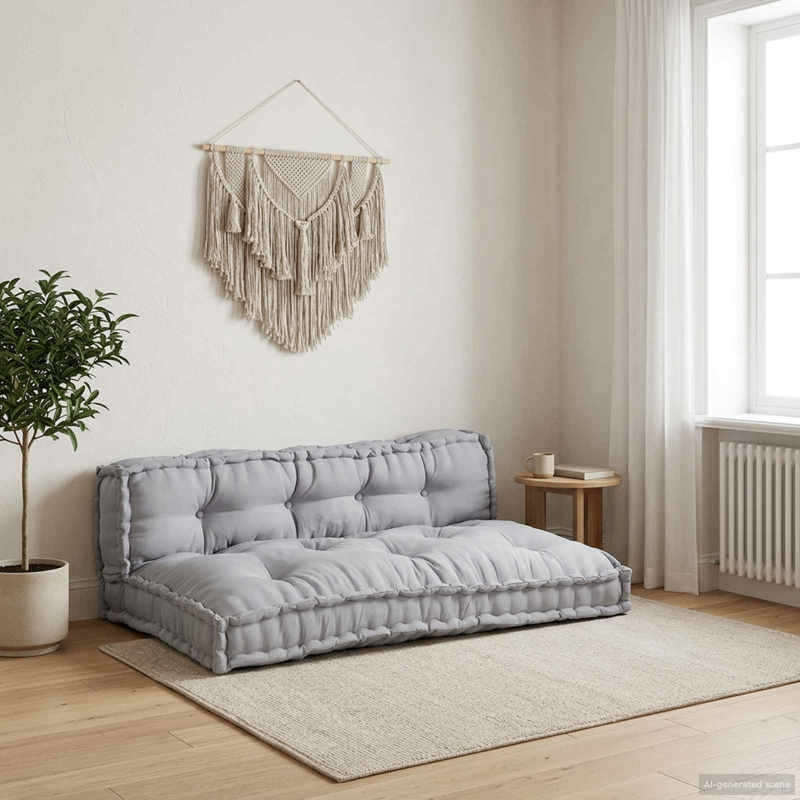 Pallet Sofa Kussen 2 pcs Grijs 120 x 80 x 38 cm Stof – afbeelding 1