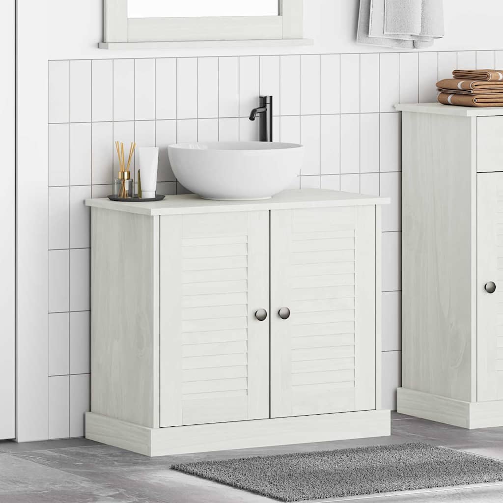 Wastafelkast met plank VIGO Wit en Antiek Wit 68 x 34 x 59 cm