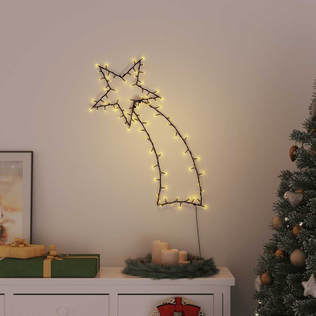 Kerstverlichting vallende ster silhouet 115 LEDs warm wit
