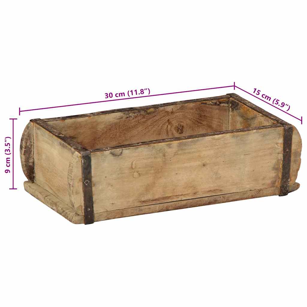 Dienblad 4 st Bruin 30 x 15 x 9 cm Massief Gerecycled Hout – afbeelding 12