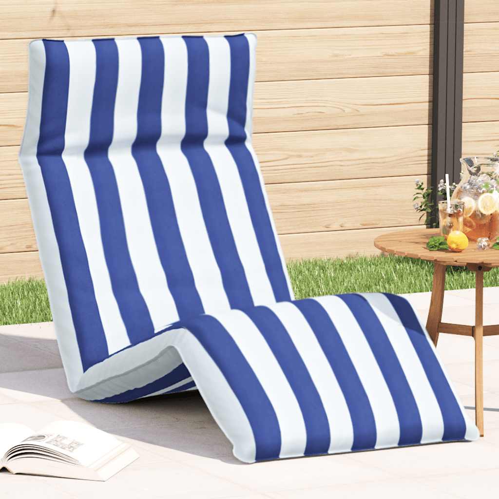 Opvouwbare ligstoel Blauw en Wit 175x54x8,5 cm Oxford Stof