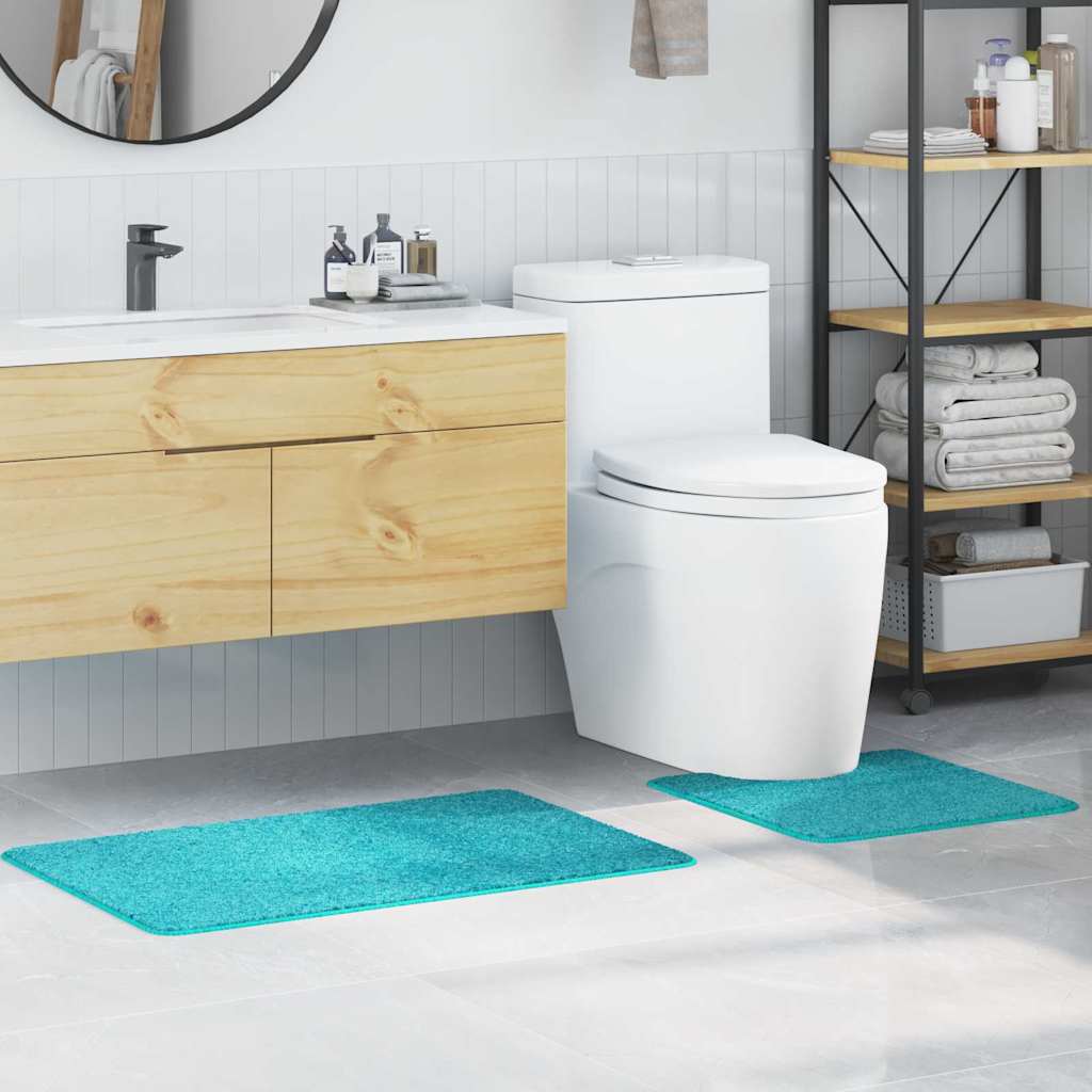 Antislip Badmat Set 2 pcs Turquoise PP – afbeelding 1
