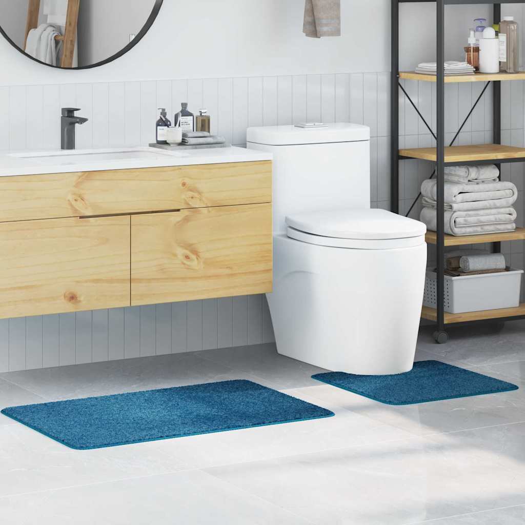 Antislip Badmat Set 2 pcs Blauw PP