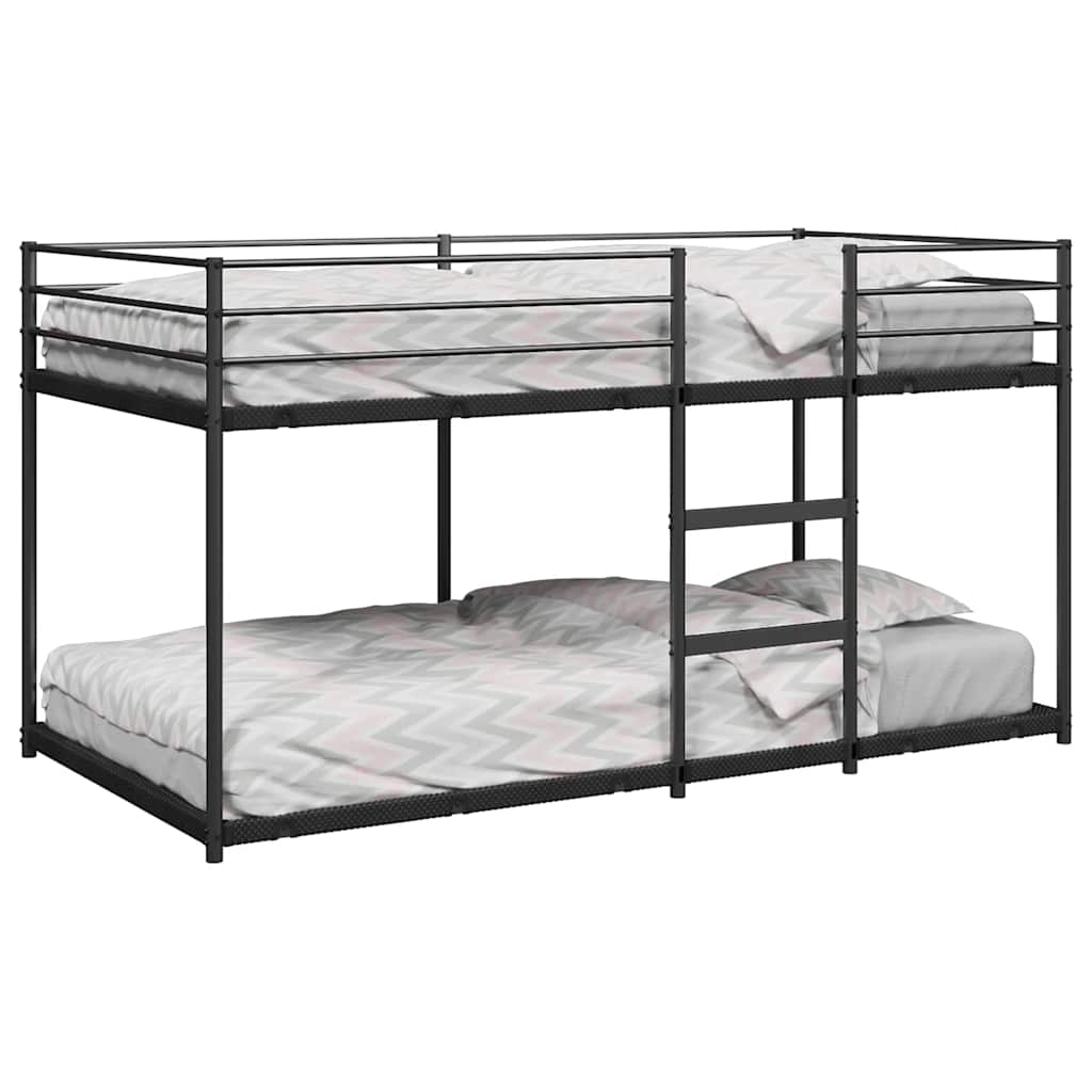Stapelbed zonder matras 90x190 cm staal zwart – afbeelding 1