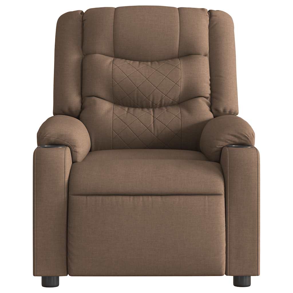 Fauteuil verstelbaar stof bruin – afbeelding 3