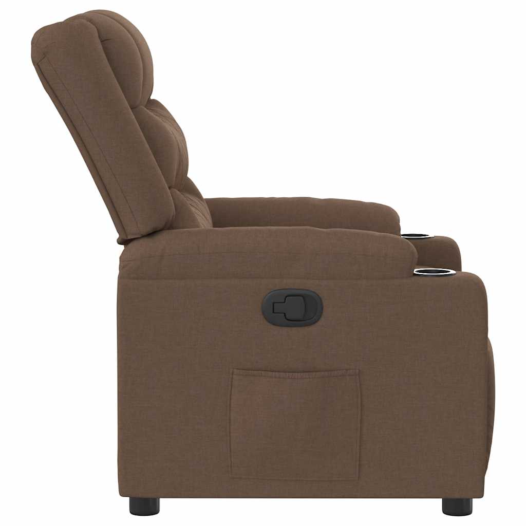 Fauteuil verstelbaar stof bruin – afbeelding 4
