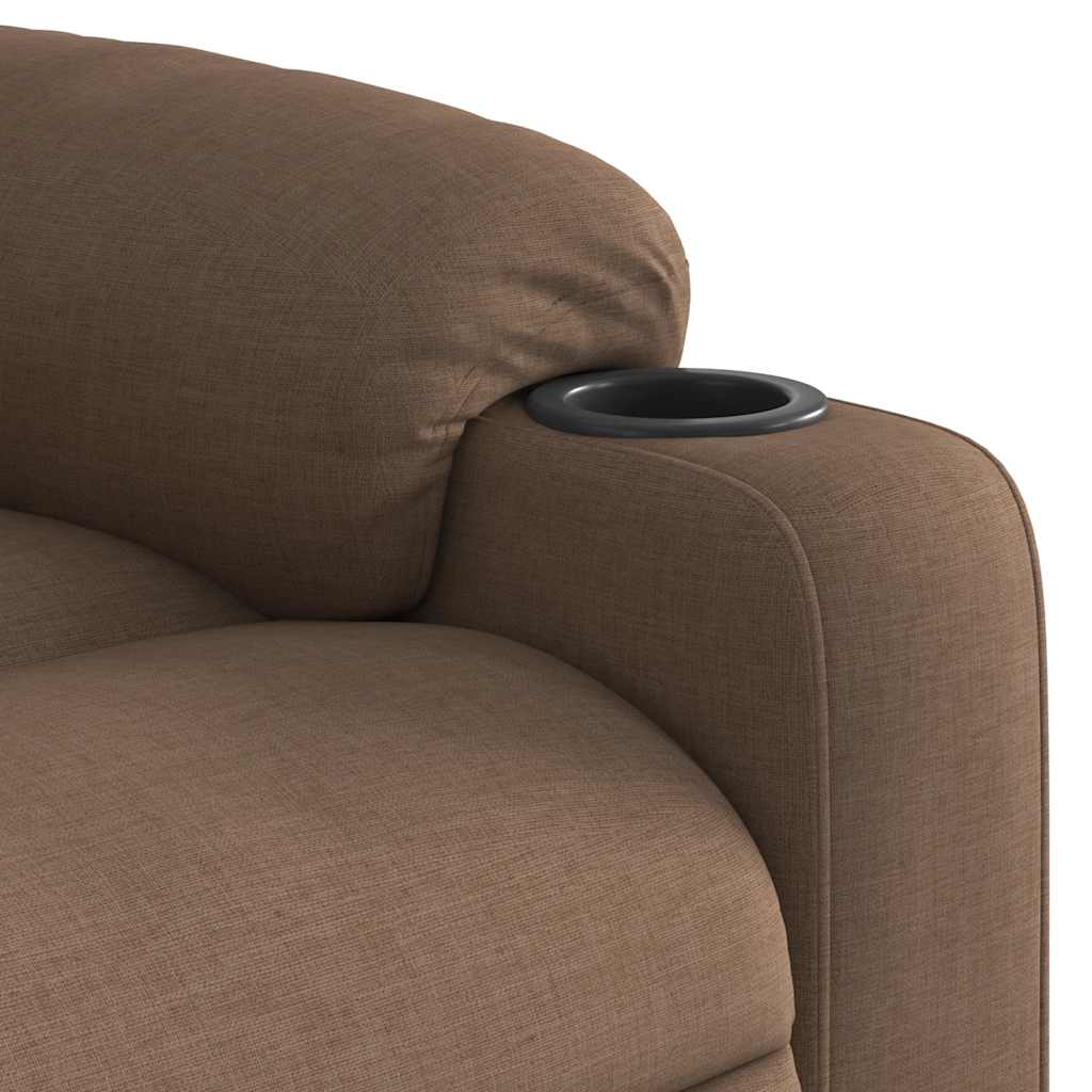 Fauteuil verstelbaar stof bruin – afbeelding 8