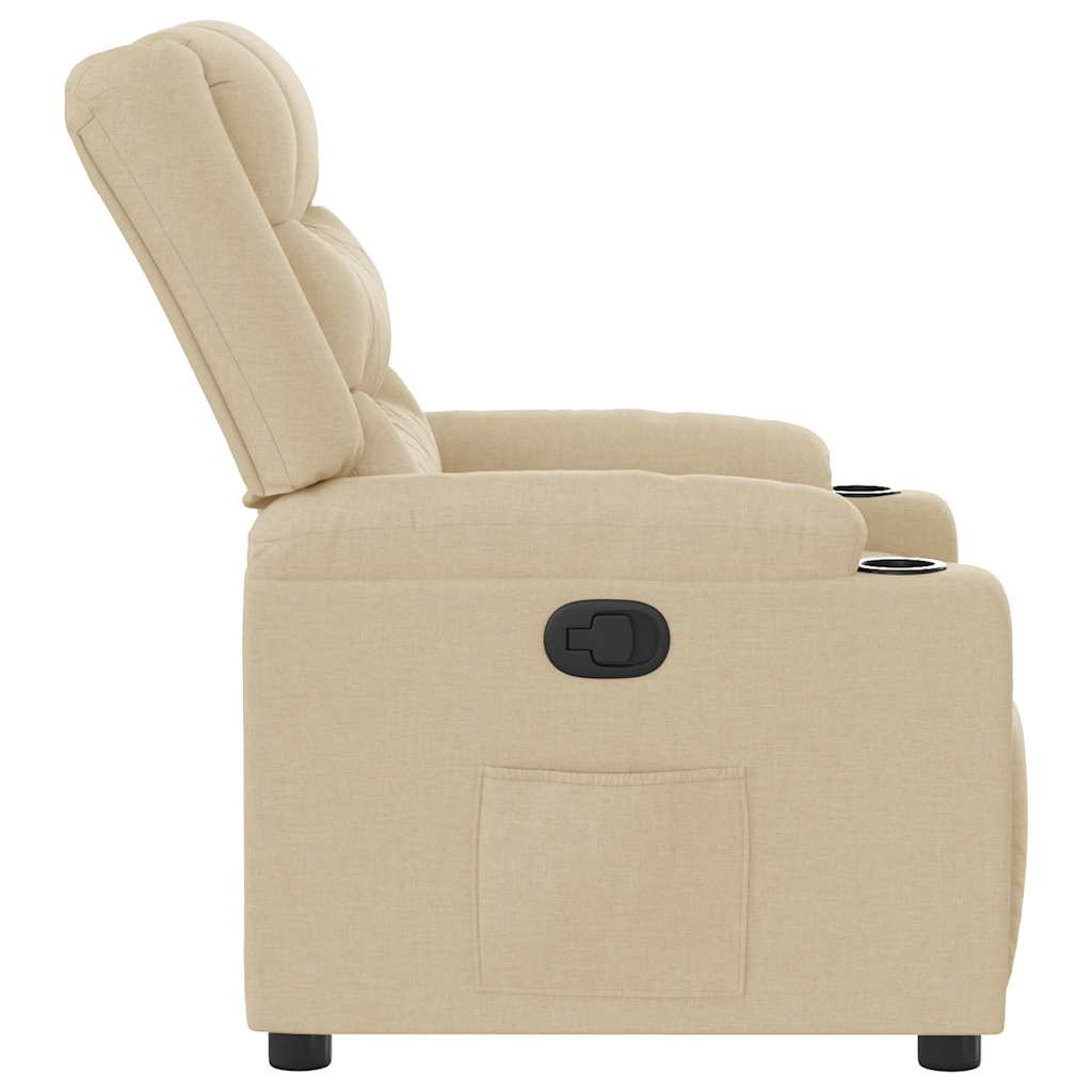 Fauteuil verstelbaar stof crèmekleurig – afbeelding 4