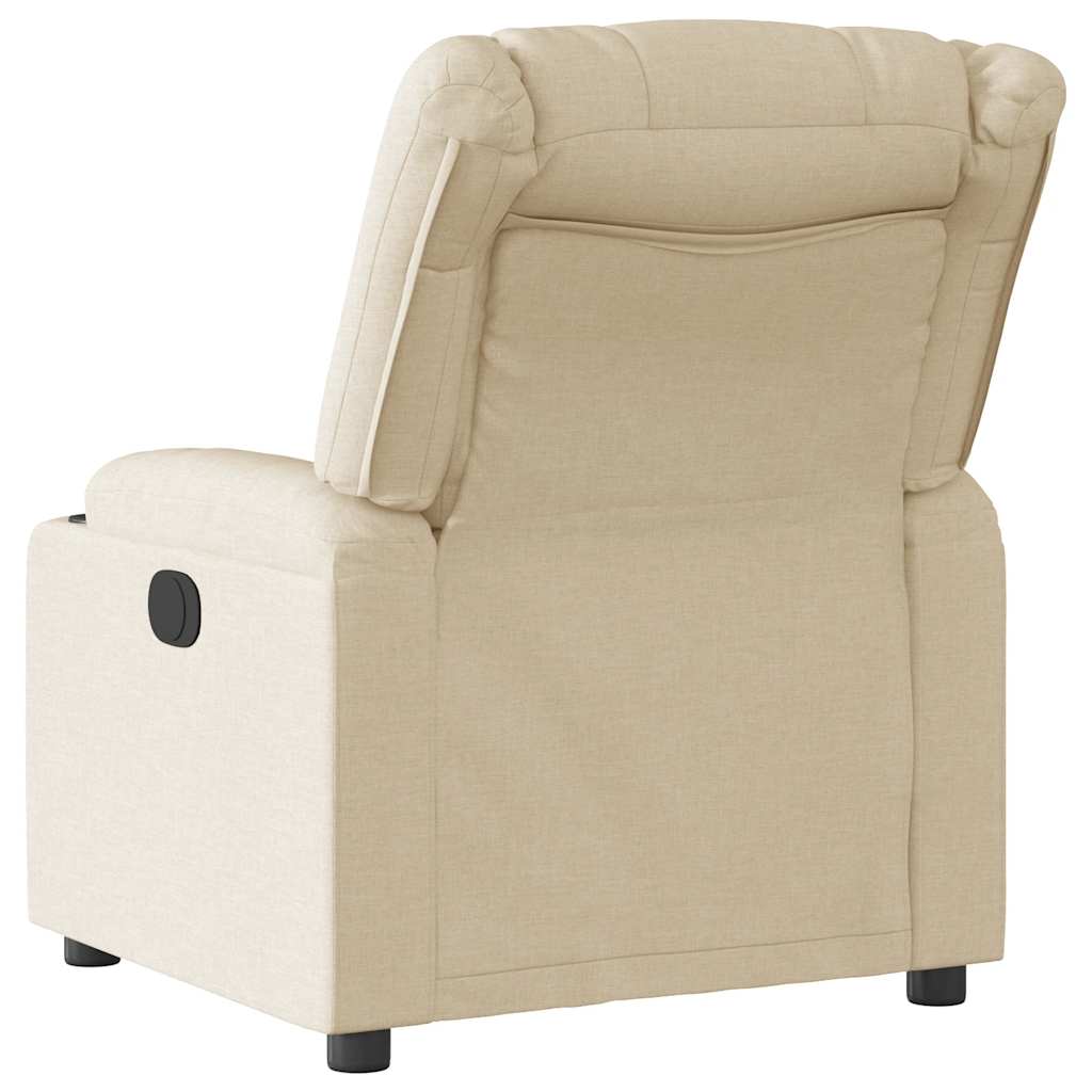 Fauteuil verstelbaar stof crèmekleurig – afbeelding 5