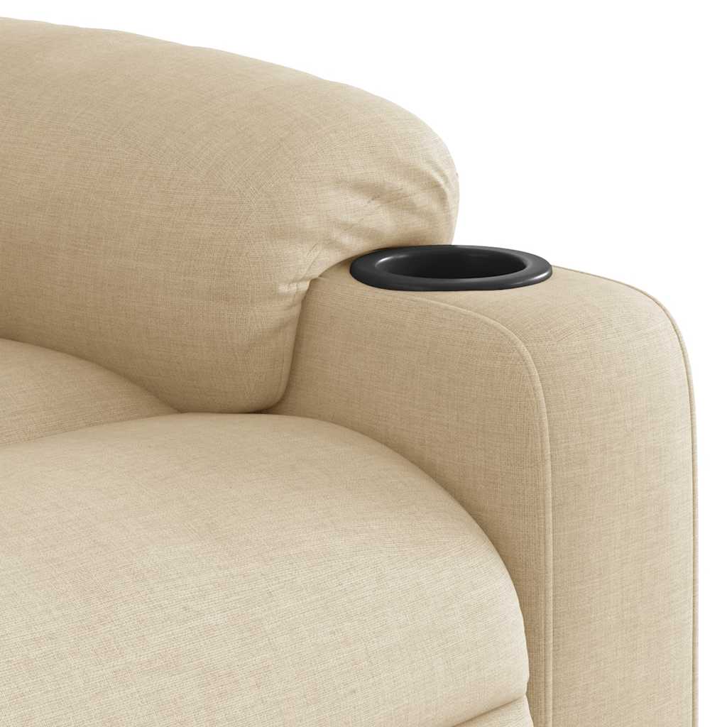 Fauteuil verstelbaar stof crèmekleurig – afbeelding 8