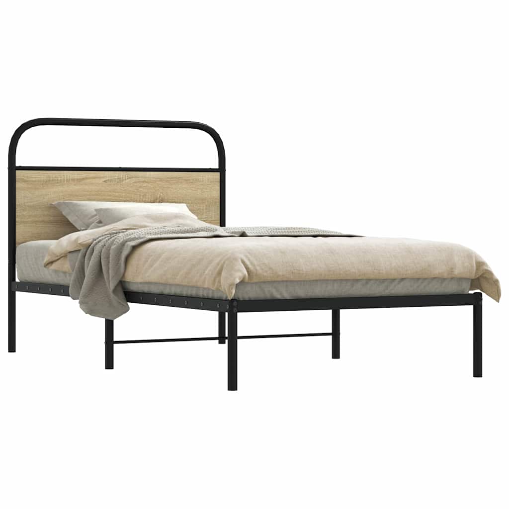 Bedframe zonder matras bewerkt hout sonoma eikenkleur 107x203cm – afbeelding 1