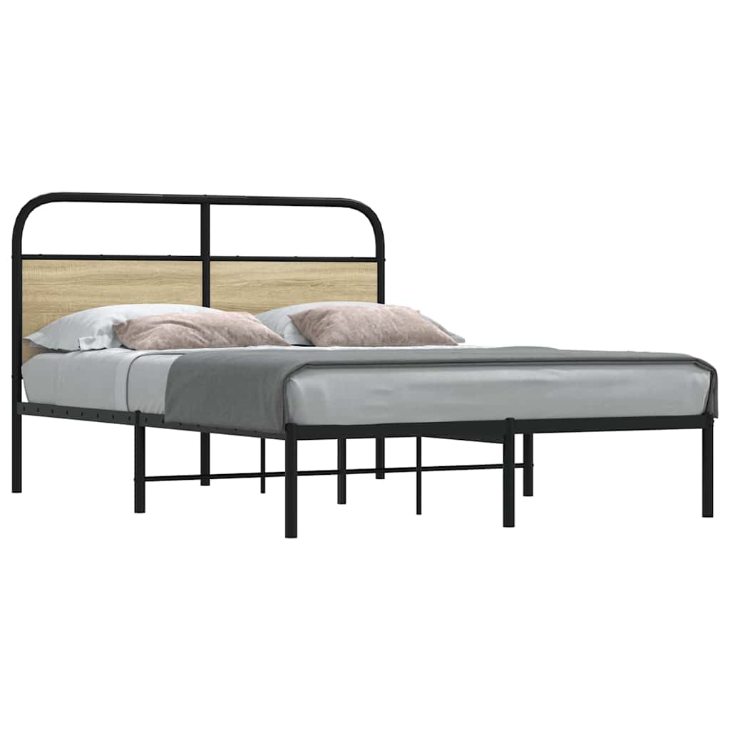 Bedframe zonder matras bewerkt hout sonoma eikenkleur 120x190cm – afbeelding 1