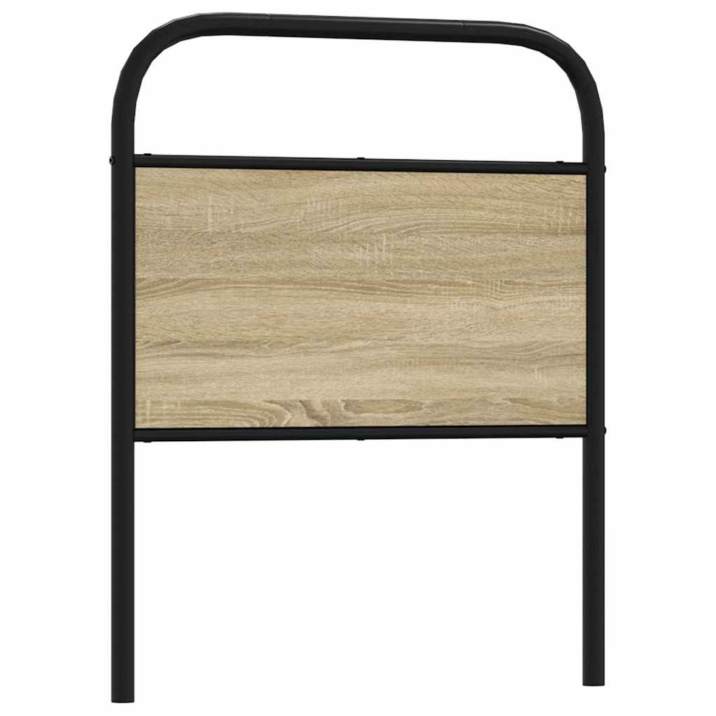 Vervangend hoofdbord 80 cm staal en bewerkt hout sonoma eikenkleurig