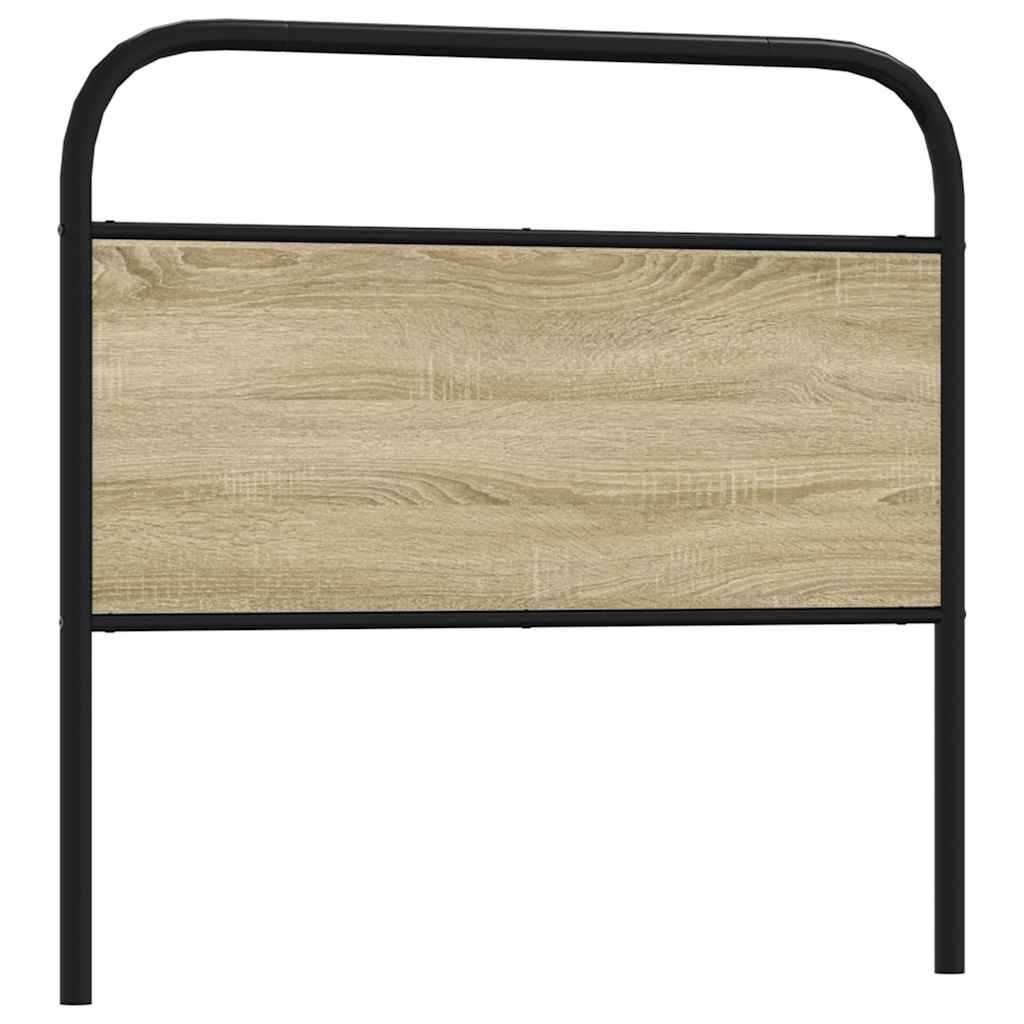 Vervangend hoofdbord 107 cm staal en bewerkt hout sonoma eikenkleurig