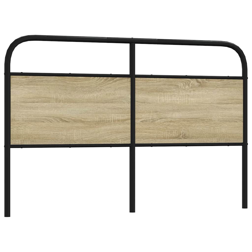 Vervangend hoofdbord 160 cm staal en bewerkt hout sonoma eikenkleurig – afbeelding 1