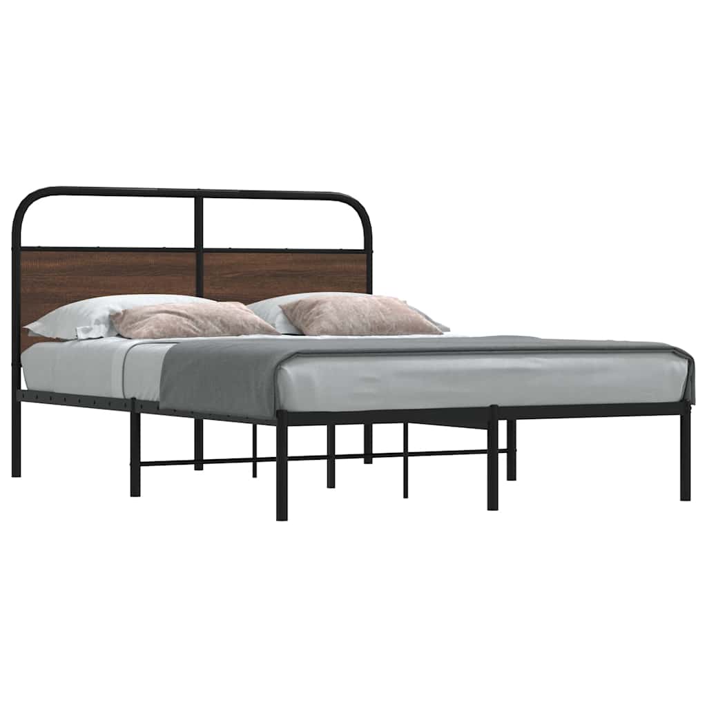 Bedframe zonder matras bewerkt hout bruin eikenkleur 120x200 cm – afbeelding 1