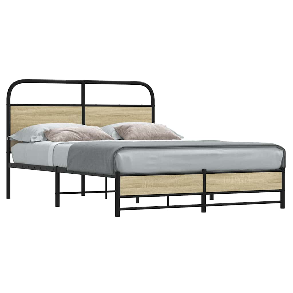 Bedframe zonder matras bewerkt hout sonoma eikenkleur 140x190cm – afbeelding 1