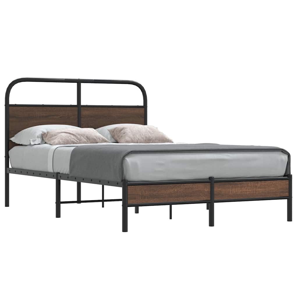 Bedframe zonder matras bewerkt hout bruin eikenkleur 120x190 cm – afbeelding 1