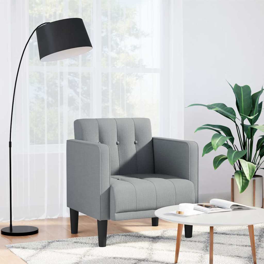 Fauteuil met armleuningen Lichtgrijs 53 cm Stof – afbeelding 1