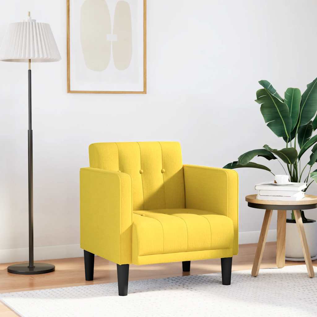 Fauteuil met armleuningen Lichtgeel 53 cm Stof – afbeelding 1