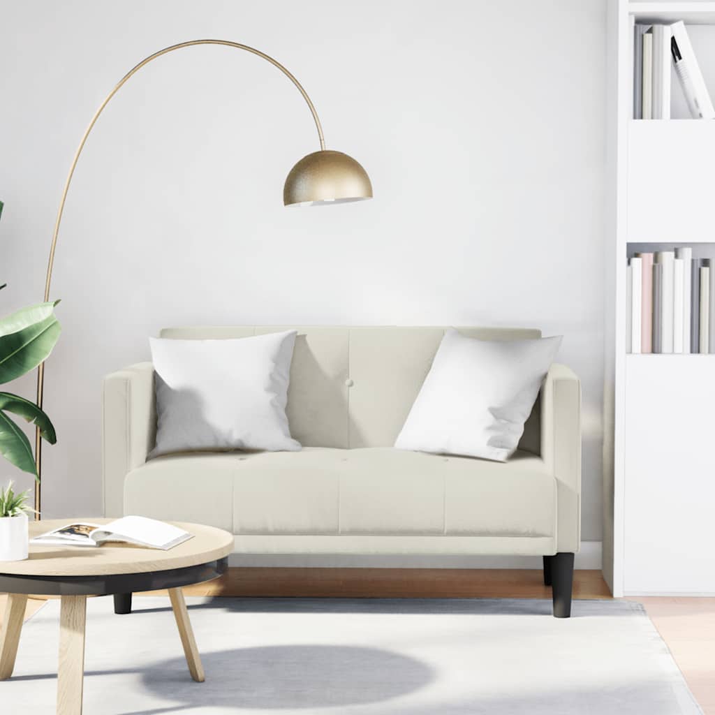 Loveseat bank crème 111 cm fluweel