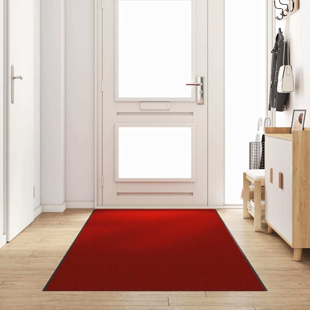 Deurmat Anders Rood en Zwart 120 x 400 cm Polyamide en PVC