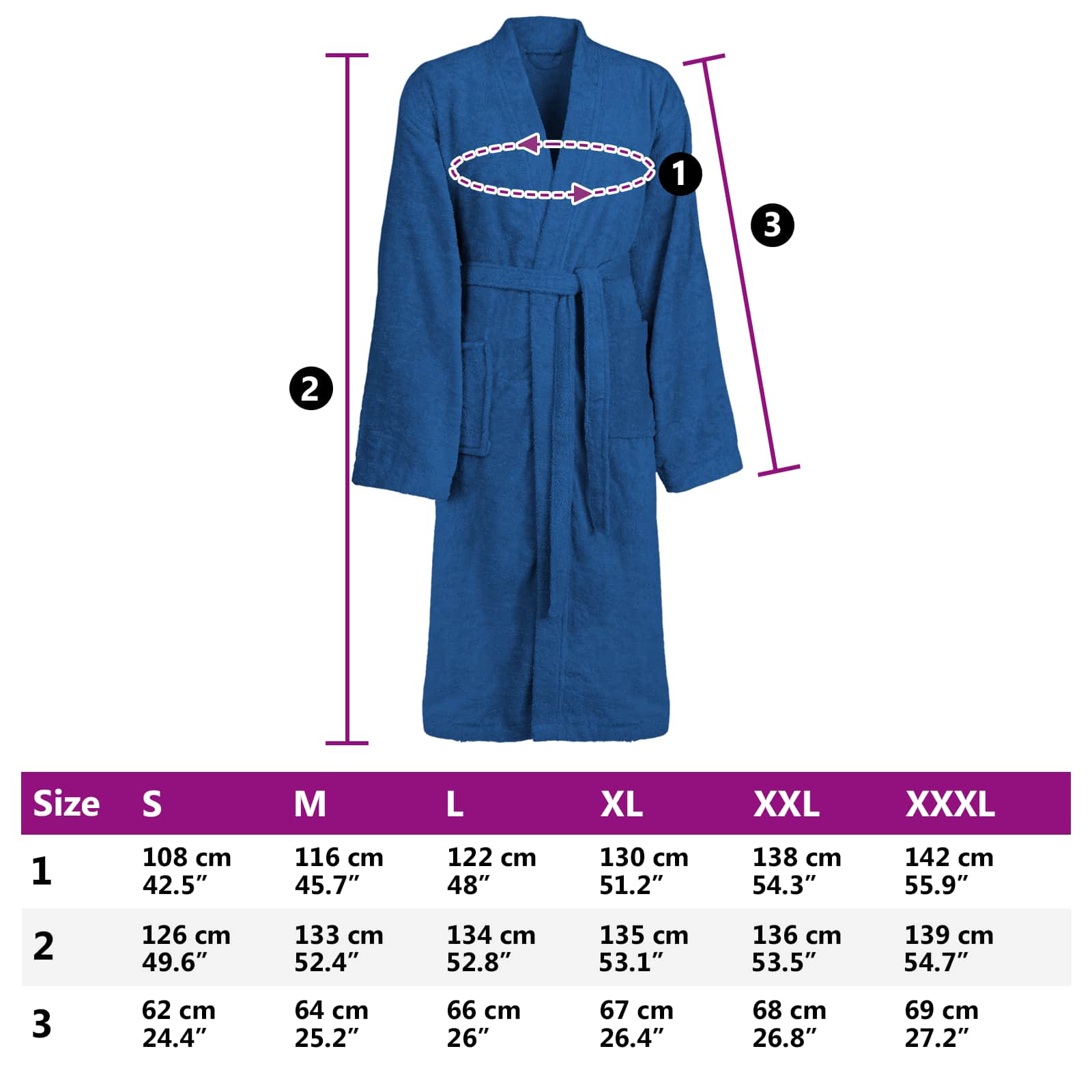 Badjas KINN Blauw XL Katoen – afbeelding 8