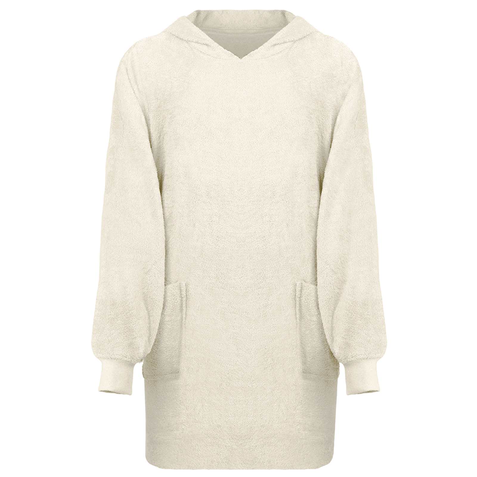 Deken hoodie KINN Crème L Katoen