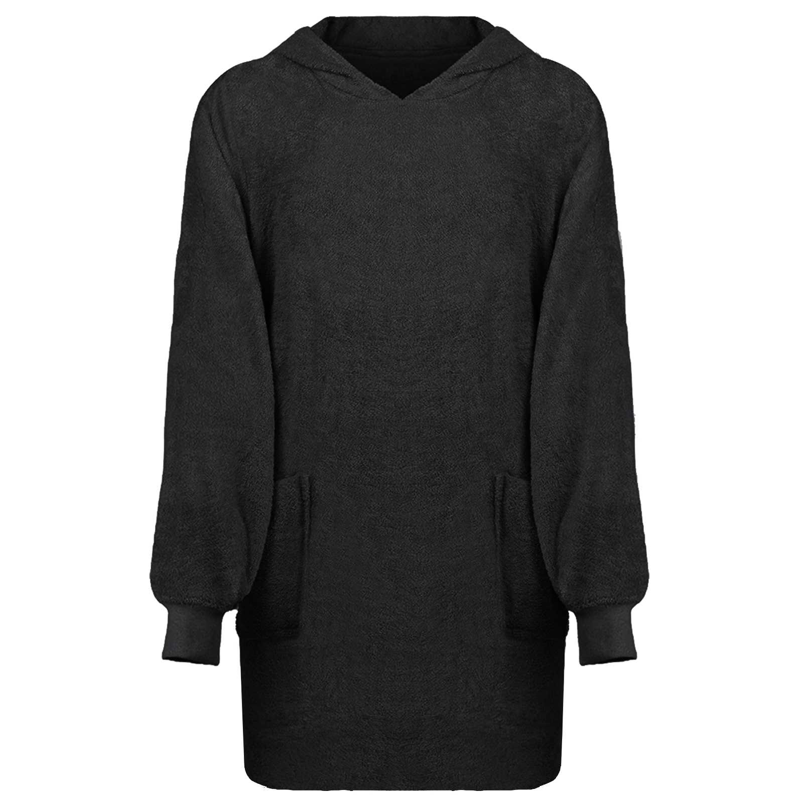 Deken hoodie KINN Zwart L Katoen