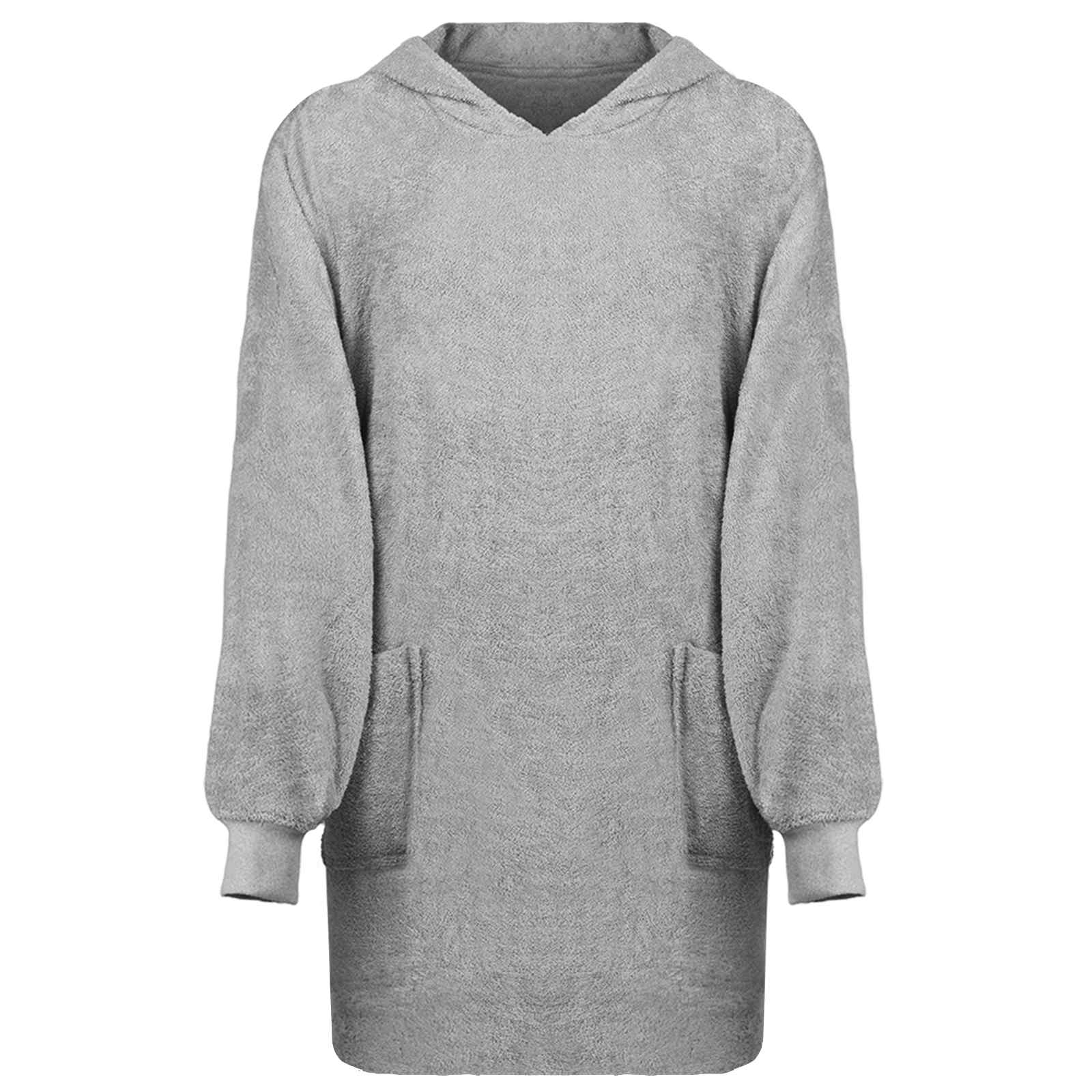 Deken hoodie KINN Grijs L Katoen