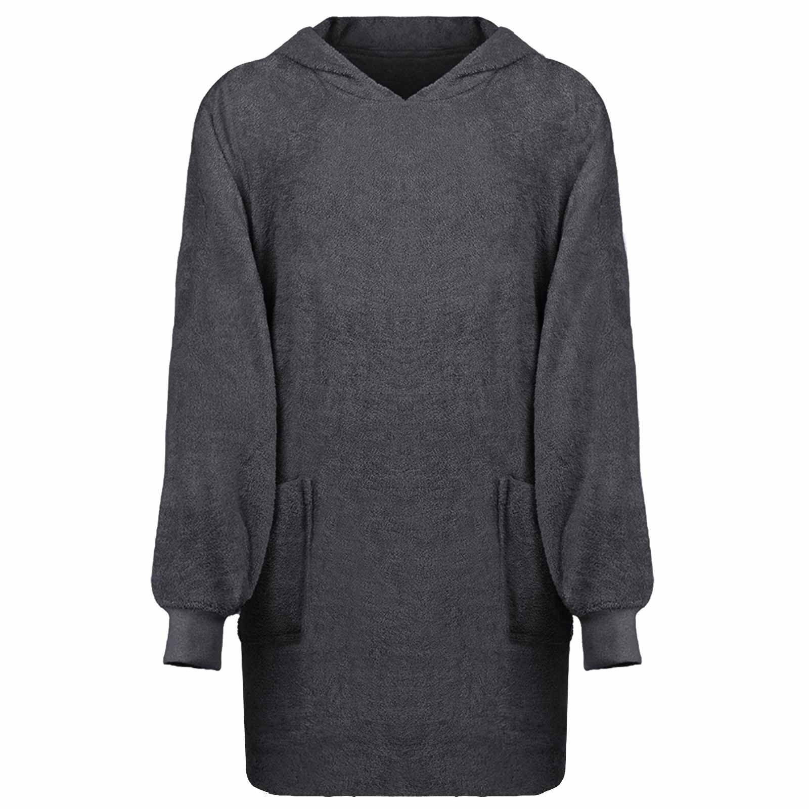 Deken hoodie KINN Antraciet L Katoen