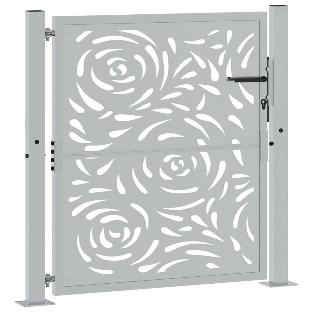 Poort met vlamontwerp 100x100 cm weervast staal – afbeelding 3
