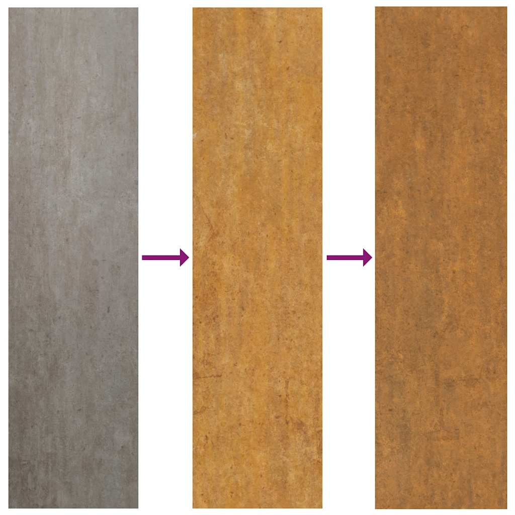 Poort met vlamontwerp 100x100 cm weervast staal – afbeelding 9