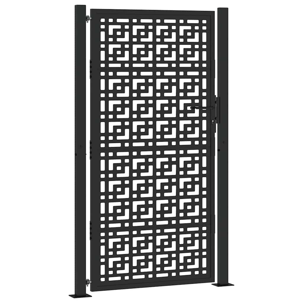Poort met kruisontwerp 100x175 cm staal zwart – afbeelding 2