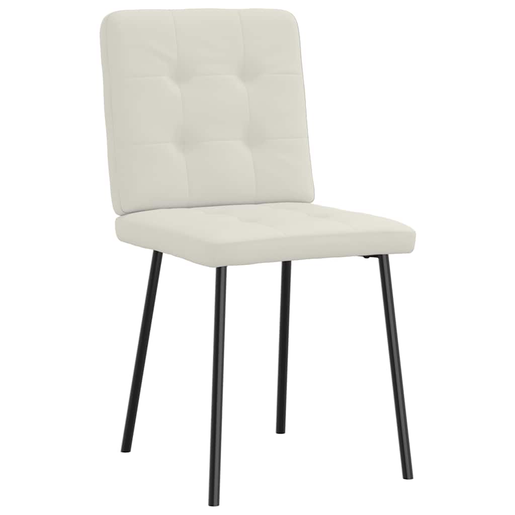 Eetkamerstoelen 2 st fluweel crèmekleurig – afbeelding 3
