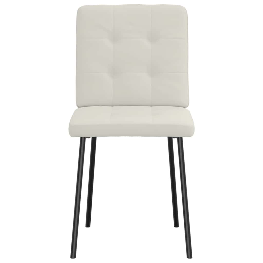 Eetkamerstoelen 2 st fluweel crèmekleurig – afbeelding 4