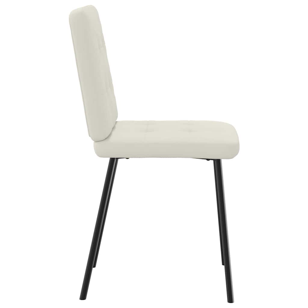 Eetkamerstoelen 2 st fluweel crèmekleurig – afbeelding 5