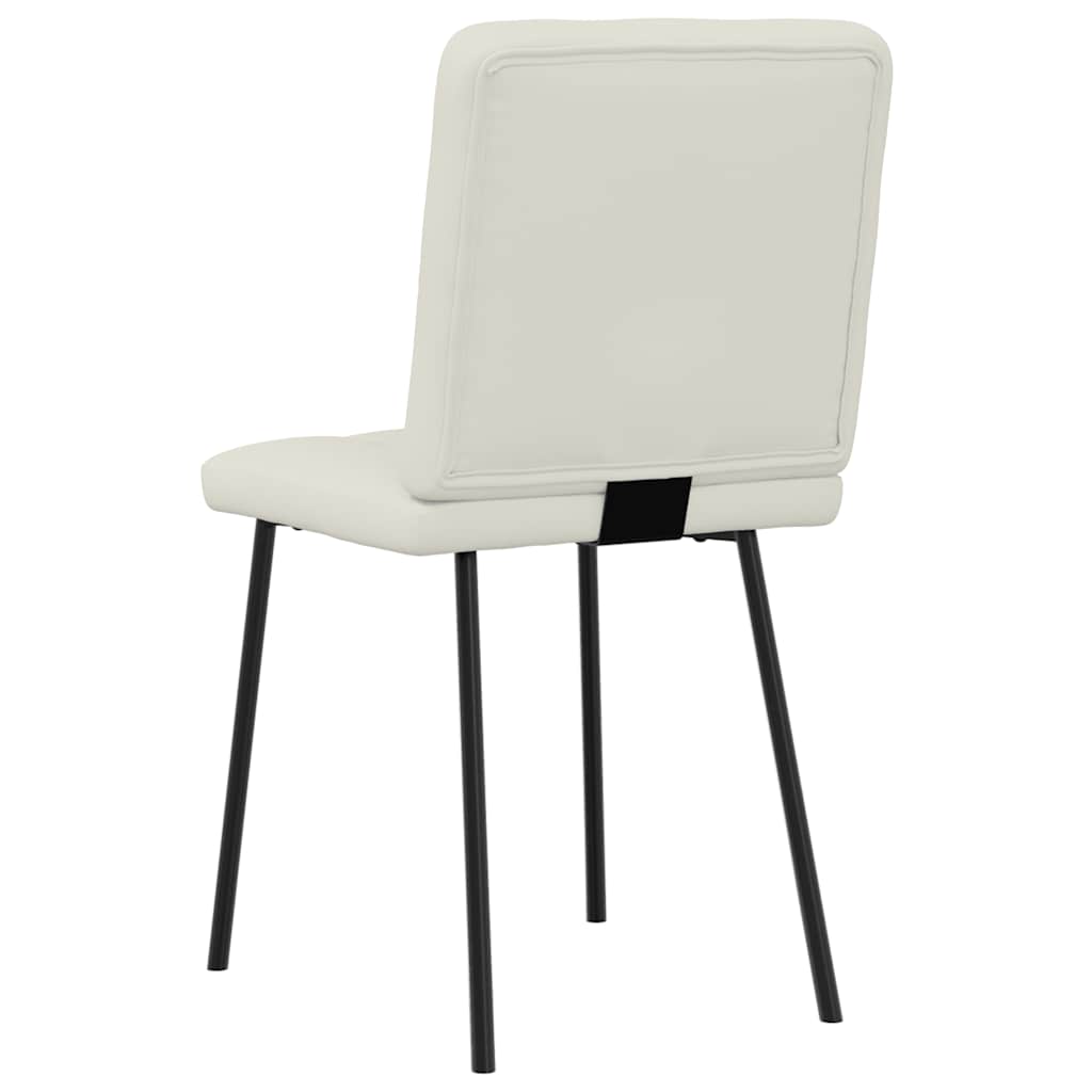 Eetkamerstoelen 2 st fluweel crèmekleurig – afbeelding 6