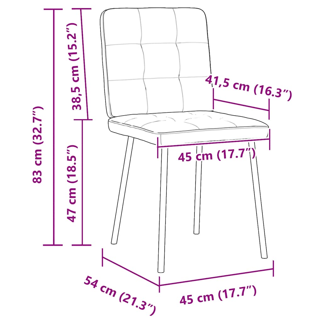 Eetkamerstoelen 2 st fluweel crèmekleurig – afbeelding 9