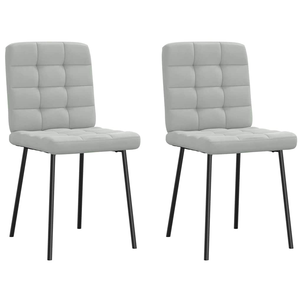 Eetkamerstoelen 2 st fluweel lichtgrijs