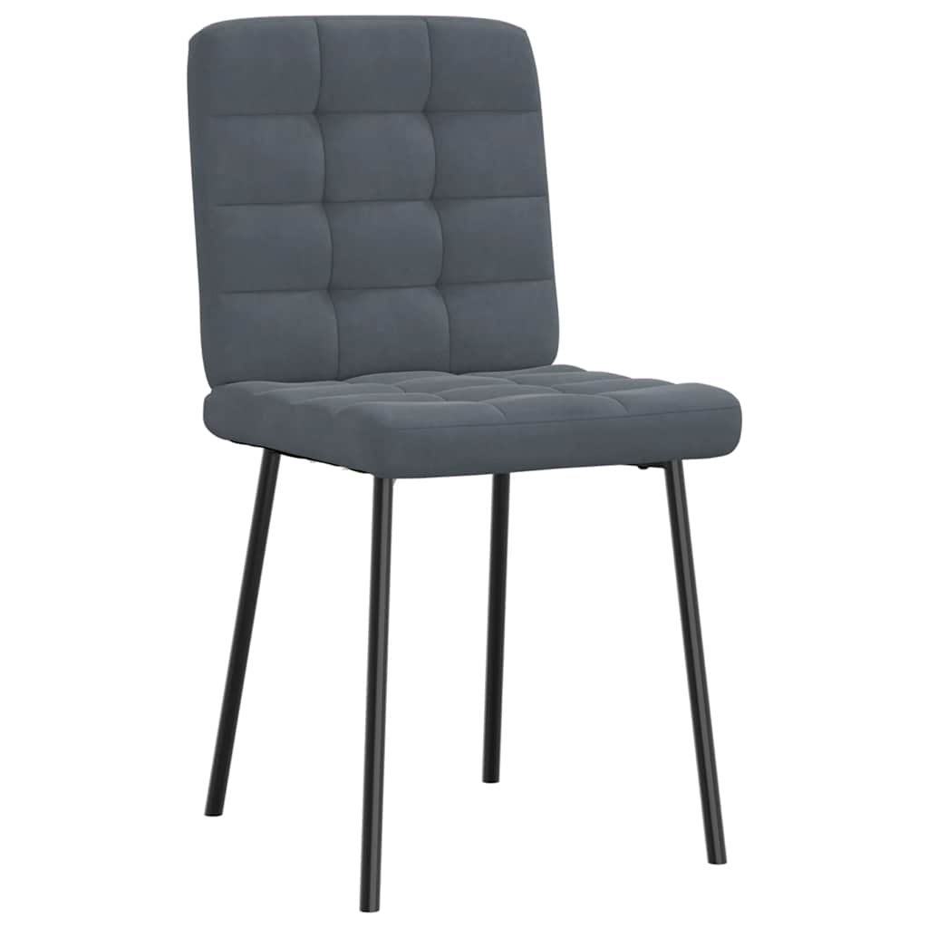 Eetkamerstoelen 2 st fluweel donkergrijs – afbeelding 3