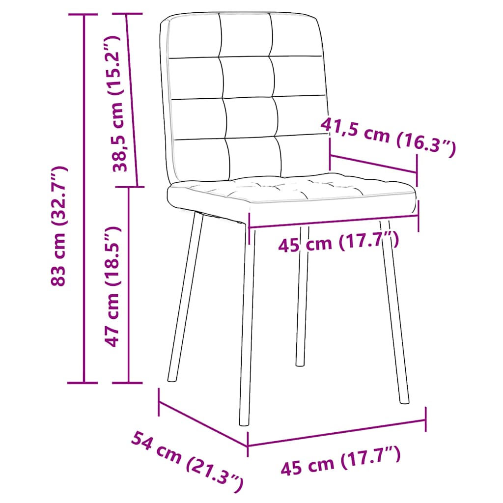 Eetkamerstoelen 2 st fluweel donkergrijs – afbeelding 9