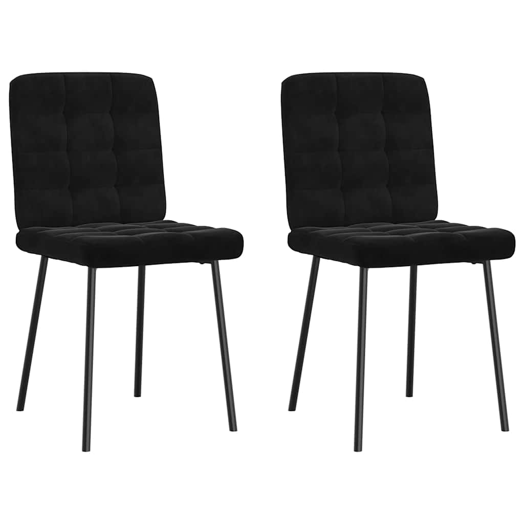 Eetkamerstoelen 2 st fluweel zwart
