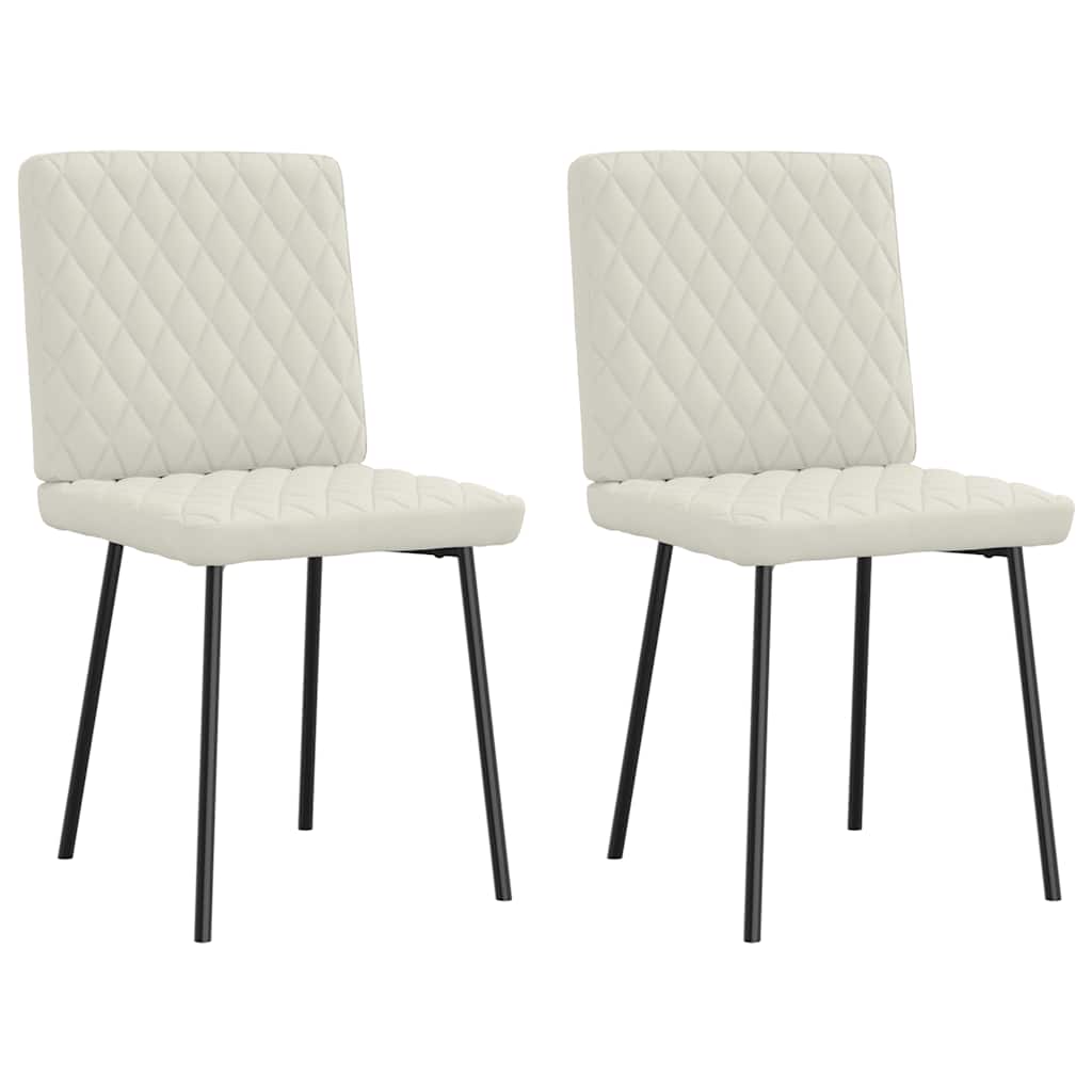 Eetkamerstoelen 2 st fluweel crèmekleurig