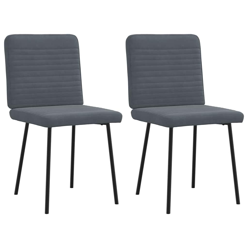 Eetkamerstoelen 2 st fluweel donkergrijs