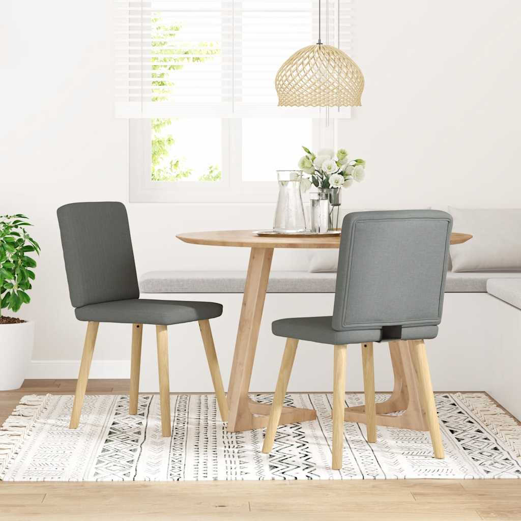 Eetkamerstoelen 2 st stof donkergrijs