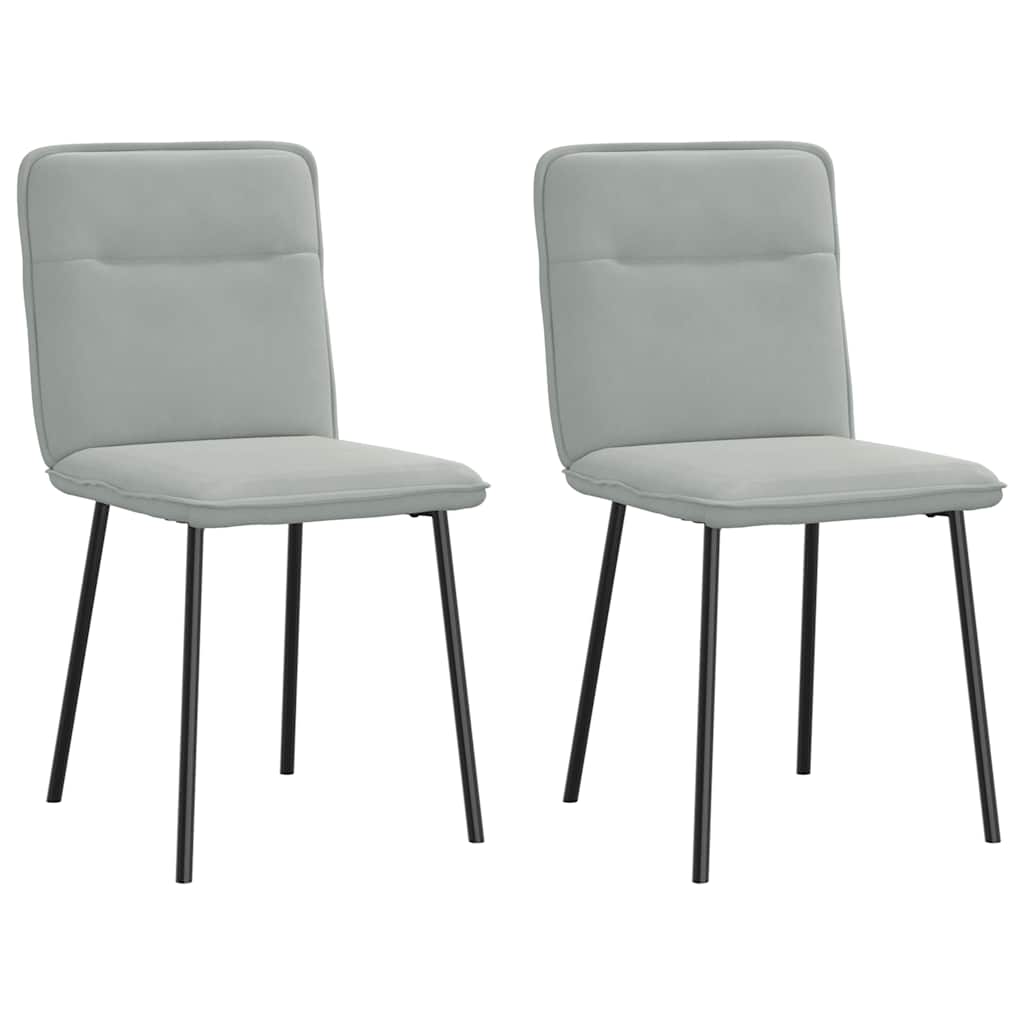 Eetkamerstoelen 2 st fluweel lichtgrijs