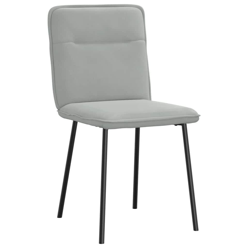 Eetkamerstoelen 2 st fluweel lichtgrijs – afbeelding 3